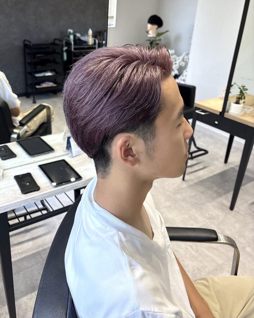 ハイトーンパープル×ハーフアップ | BOOST men's hair salon