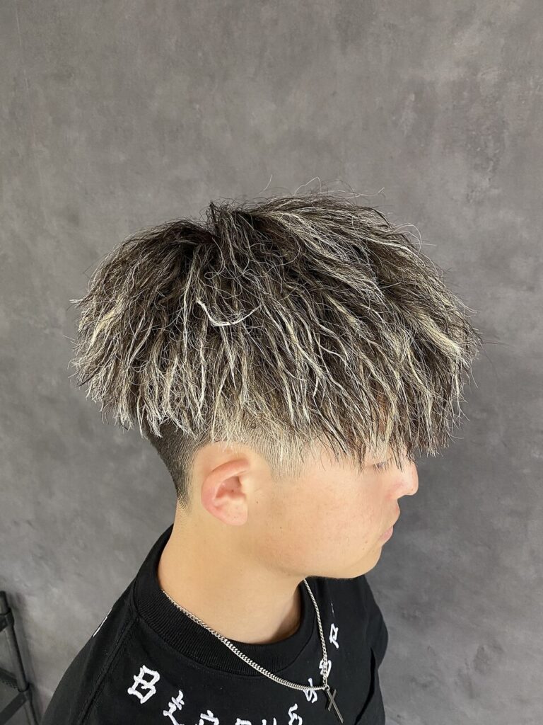 ツイスト×ホワイトメッシュ | BOOST men's hair salon