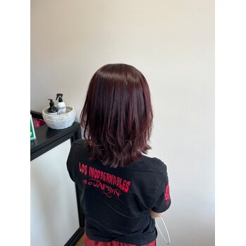 大人可愛いくびれミディアム×ボルドー【横井】 | Le・reve 和田店