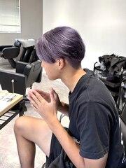ブリーチあり◎ペールパープルカラー | BOOST men's hair salon
