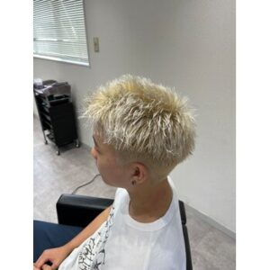 ブロンドスパイキーショート | BOOST men's hair salon